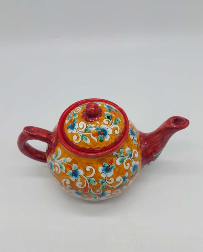 Teapot Ceramic Hand Painted Flowers
