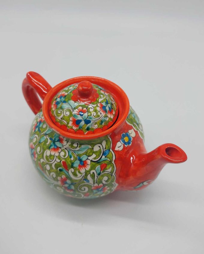 Teapot Ceramic Hand Painted Flowers