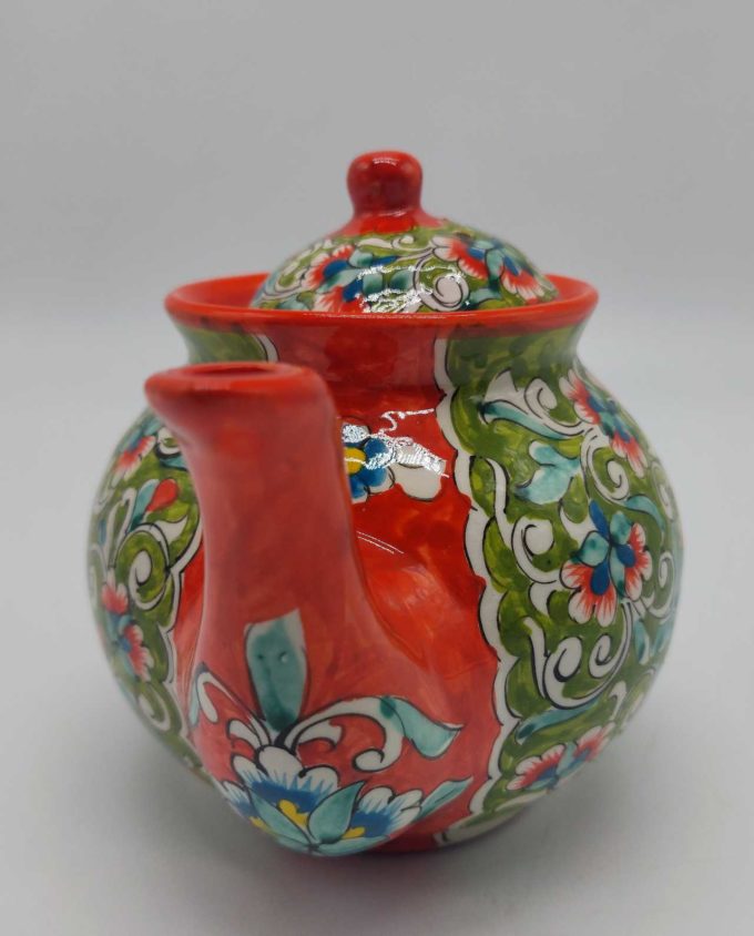 Teapot Ceramic Hand Painted Flowers