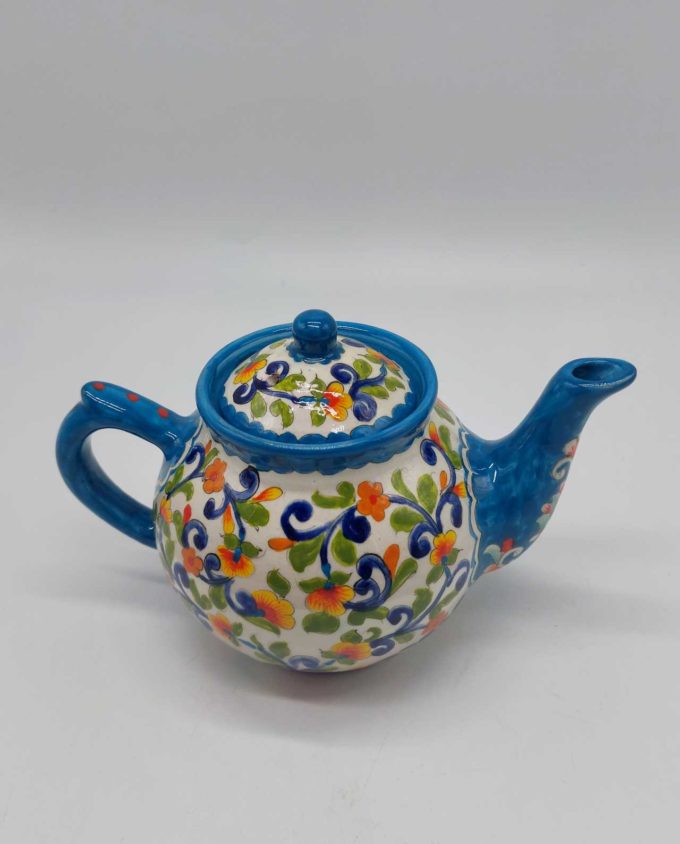 Teapot Ceramic Hand Painted Flowers