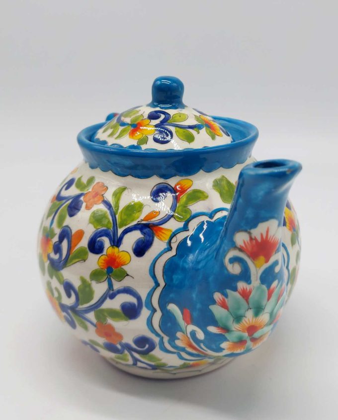 Teapot Ceramic Hand Painted Flowers