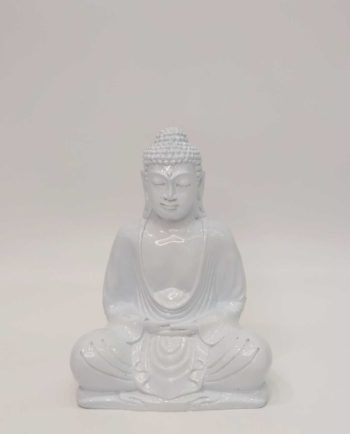 Buddha White Resin Height 20 cm