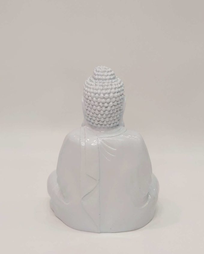 Buddha White Resin Height 20 cm