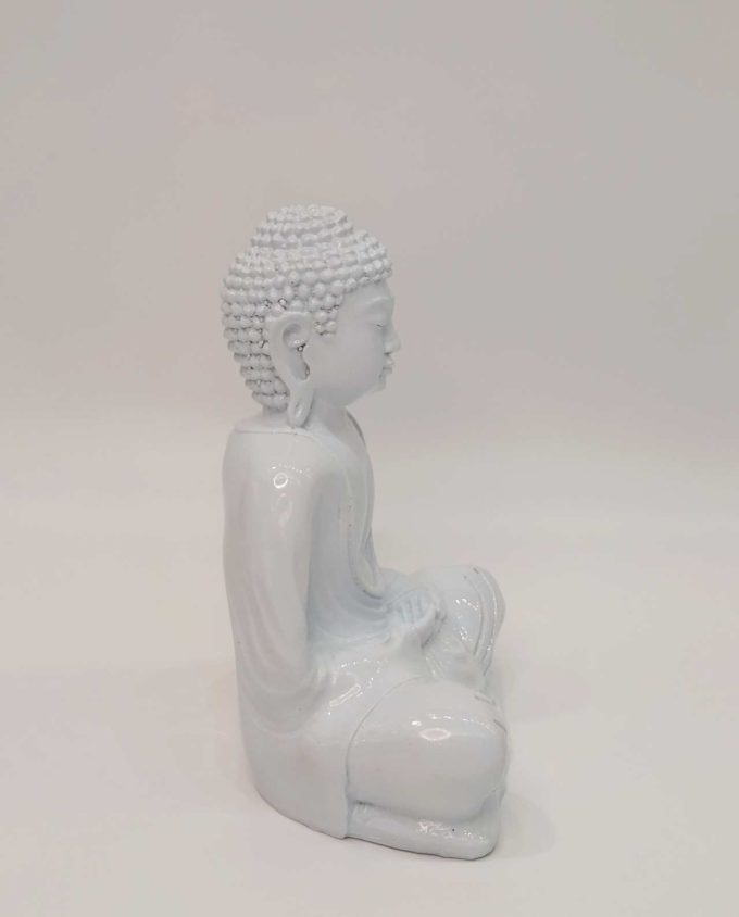 Buddha White Resin Height 20 cm