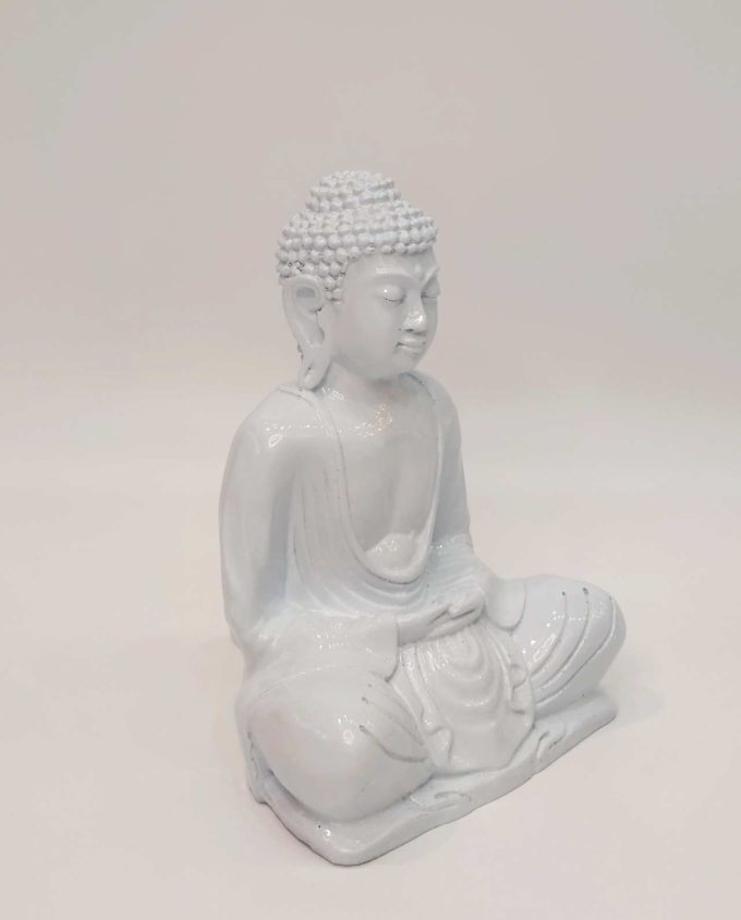 Buddha White Resin Height 20 cm