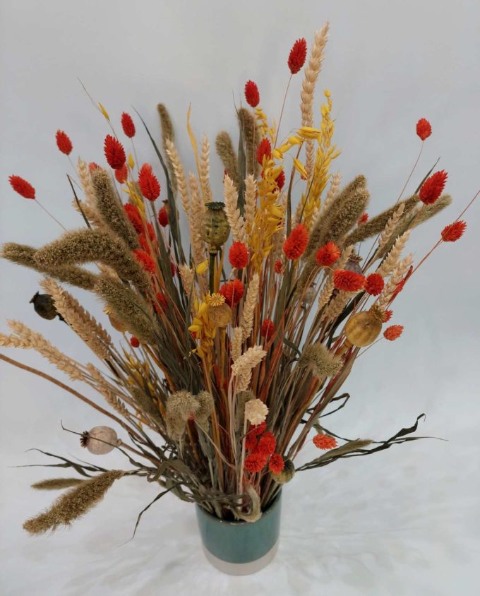 Dried Flowers Arrangement Orange- Yellow