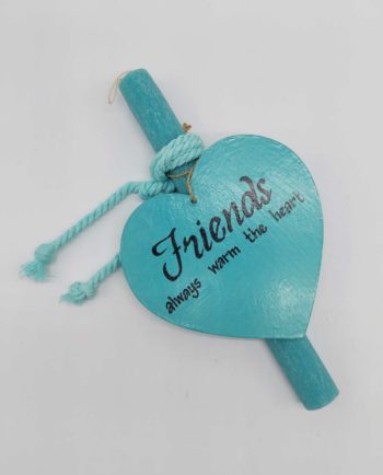 Easter Candle Turquoise Friendship Heart