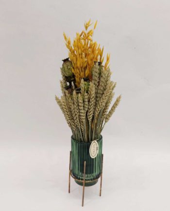 Dried Flowers Arrangement Yellow-Green