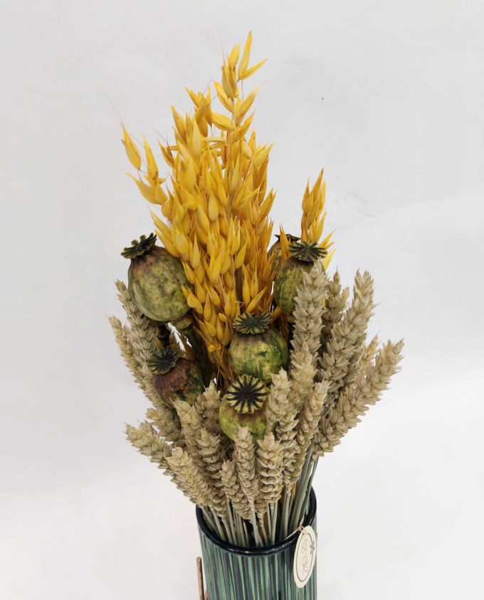 Dried Flowers Arrangement Yellow-Green