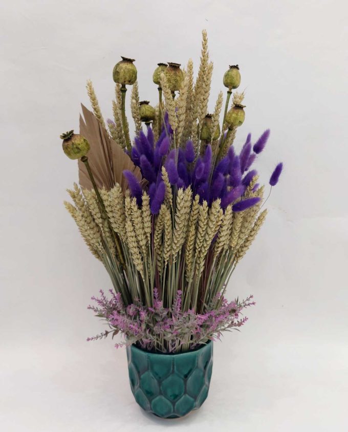 Dried Flowers Arrangement Lilac Lagurus & Papaver