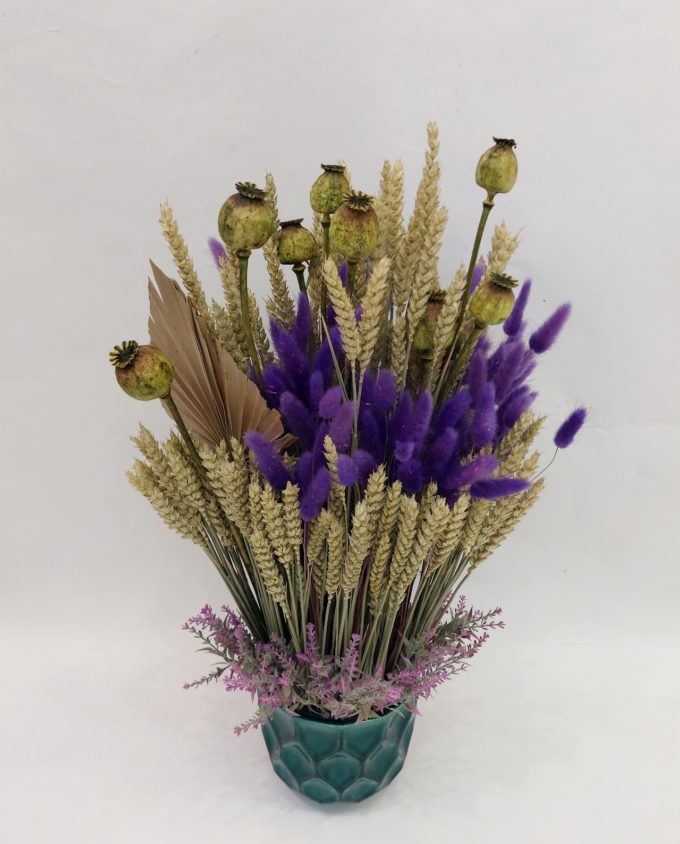 Dried Flowers Arrangement Lilac Lagurus & Papaver