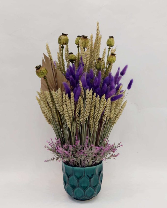 Dried Flowers Arrangement Lilac Lagurus & Papaver