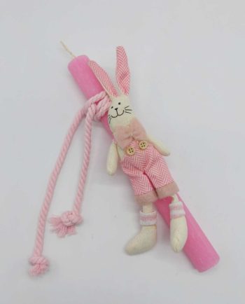 Easter Candle Pink Bunny Boy