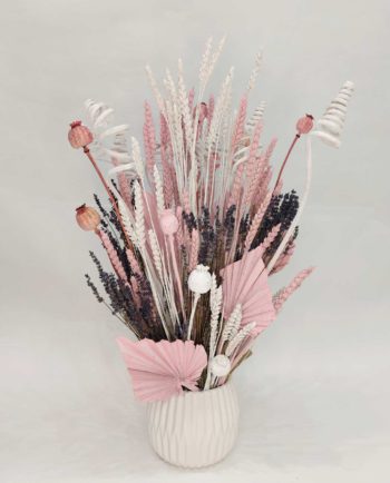 Arrangement Dried Flowers Pink & White