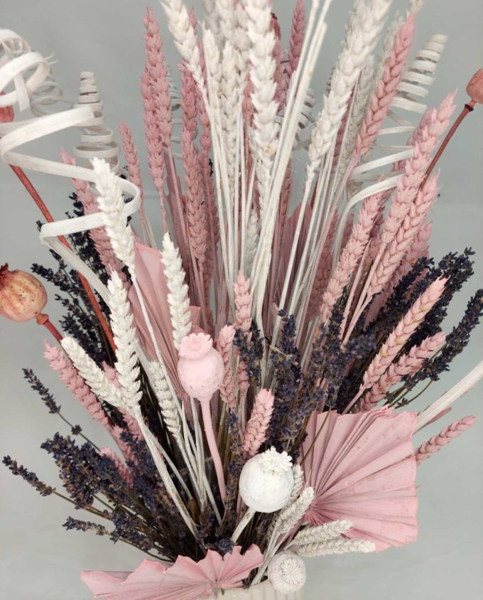 Arrangement Dried Flowers Pink & White