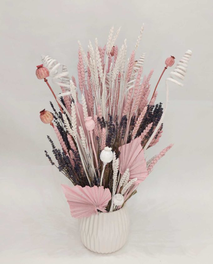 Arrangement Dried Flowers Pink & White