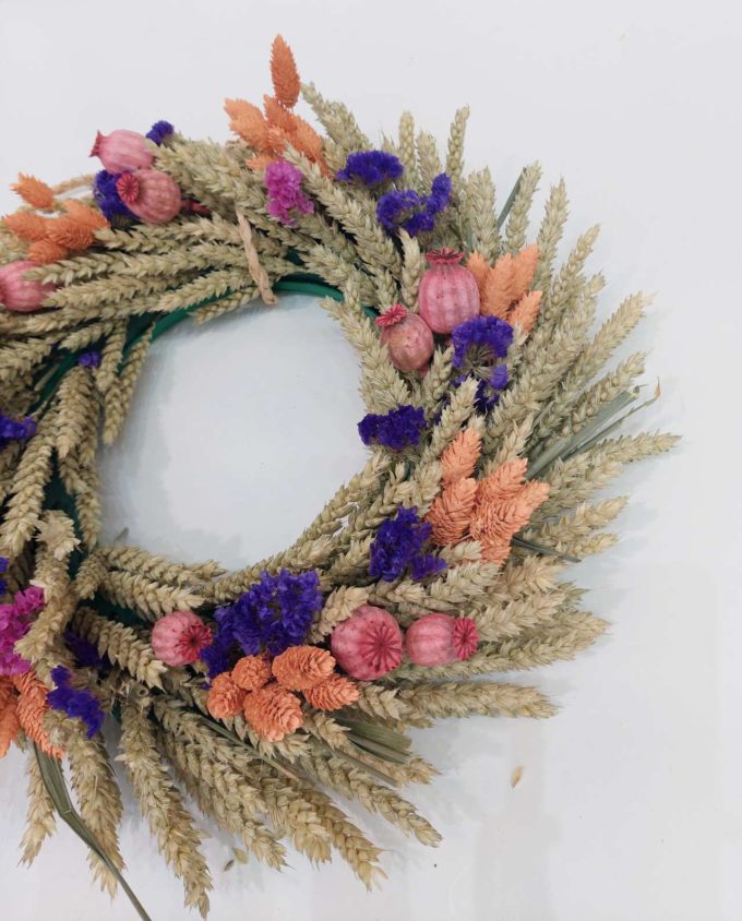 Wreath Dried Flowers Multicolor Diameter 45 cm