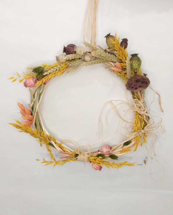 Wreath Wicker Dried Flowers Diameter 38 cm