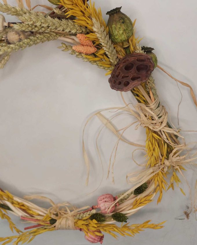 Wreath Wicker Dried Flowers Diameter 38 cm