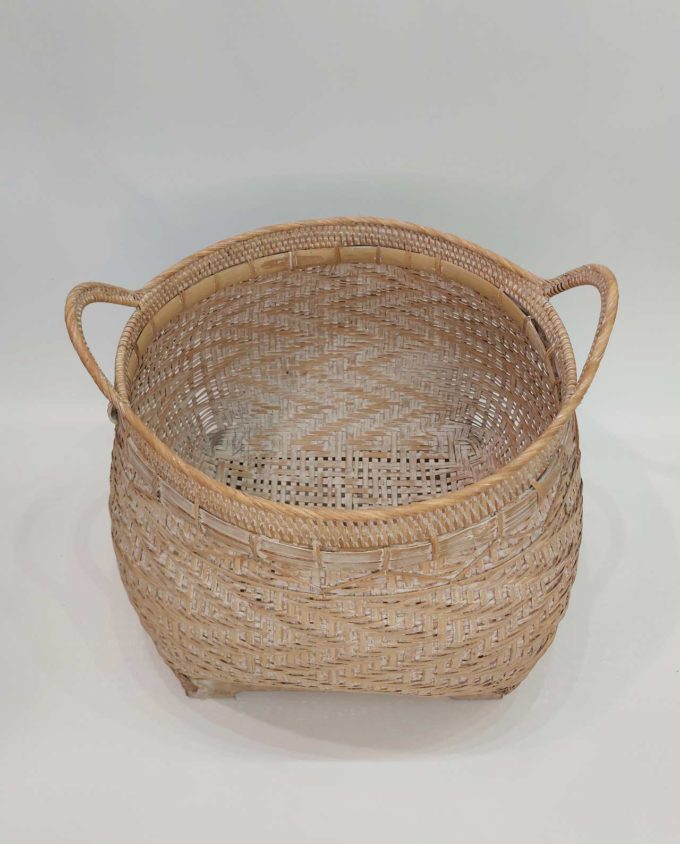 Basket Rattan Whitewash Height 40 cm