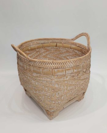 Basket Rattan Whitewash Height 35 cm