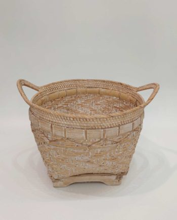 Basket Rattan Whitewash Height 27 cm