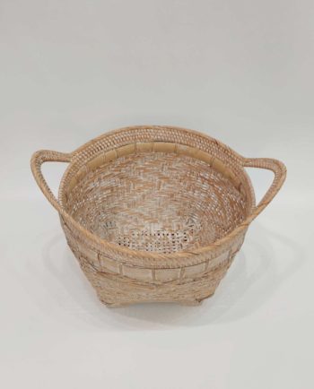 Basket Rattan Whitewash Height 27 cm