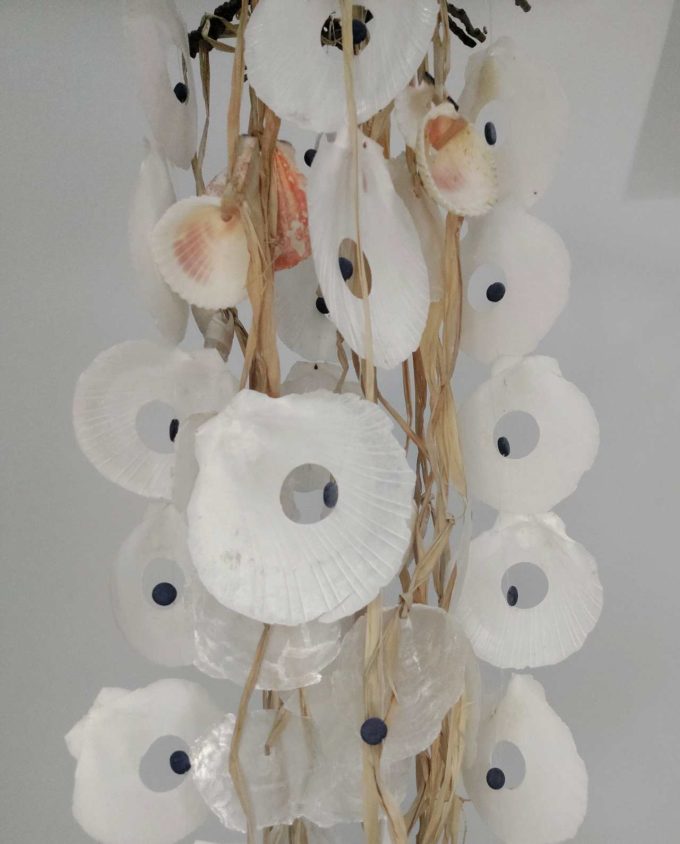 Ceiling Decor Seashells & Raffia