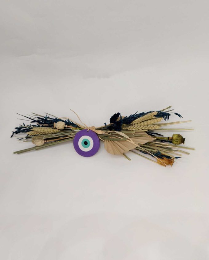 Dried Flowers Arrangement Purple Evil Eye