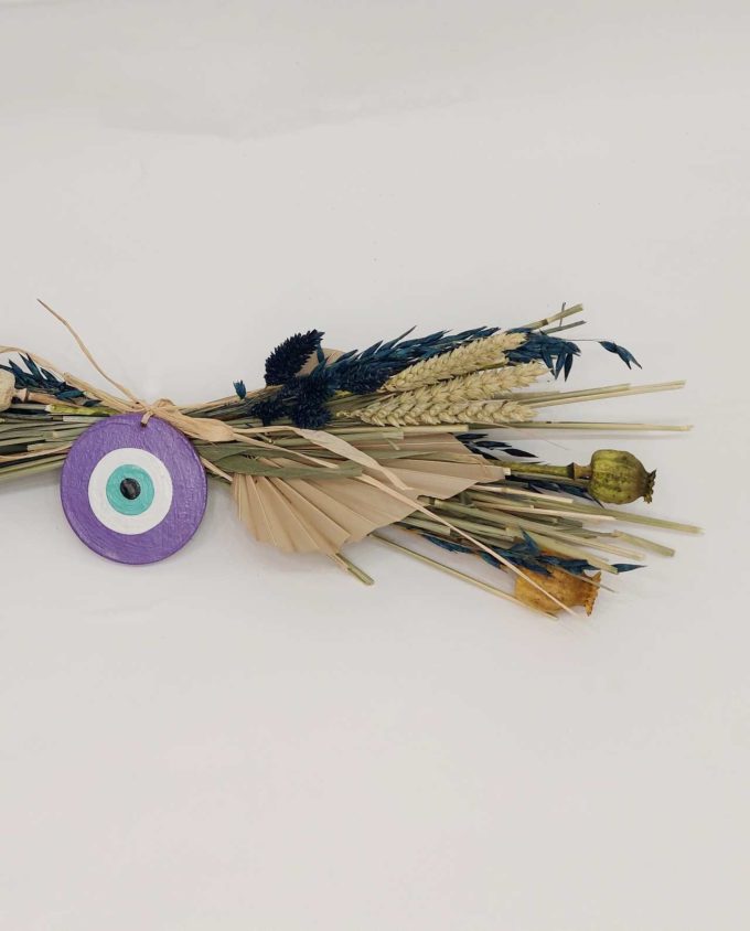 Dried Flowers Arrangement Purple Evil Eye