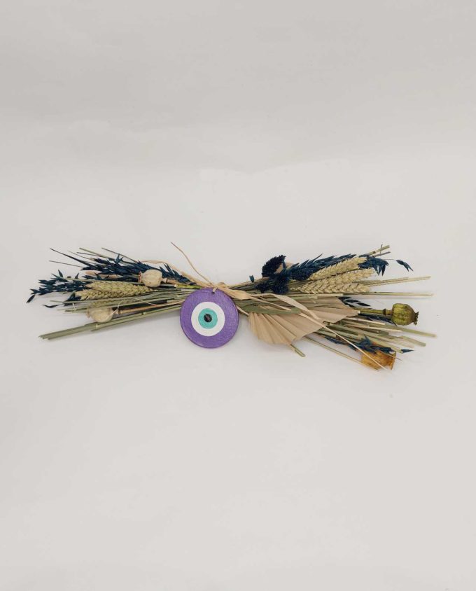 Dried Flowers Arrangement Purple Evil Eye