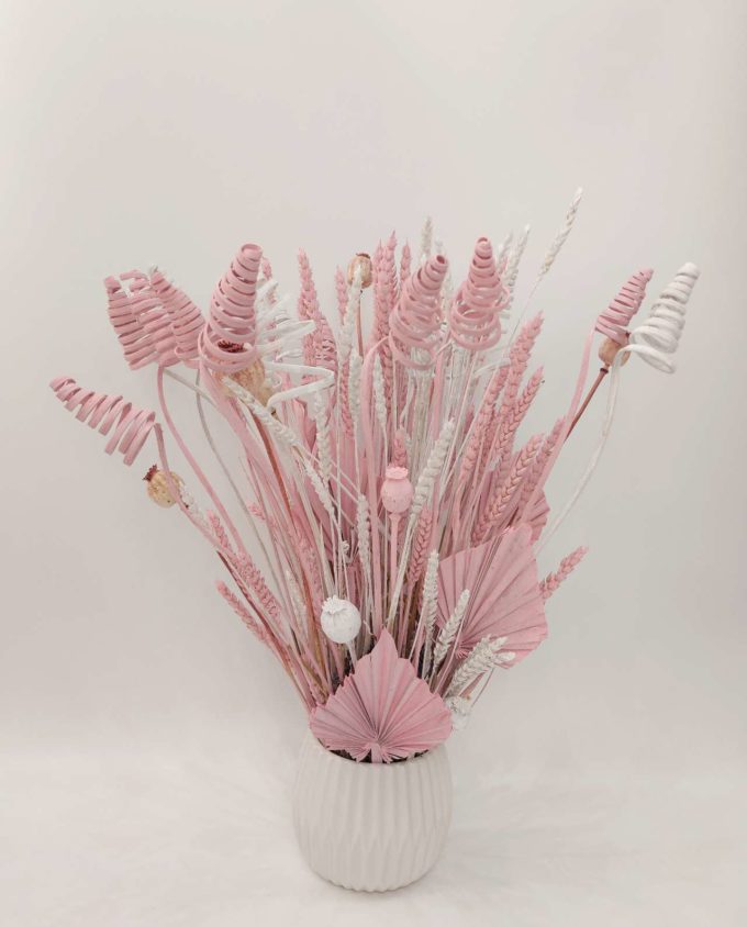 Arrangement Dried Flowers Pink & White
