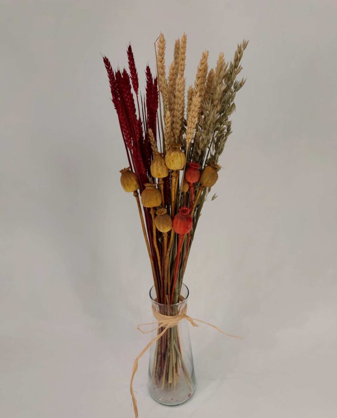 Dried Flowers Yellow Red Mix Bouquet