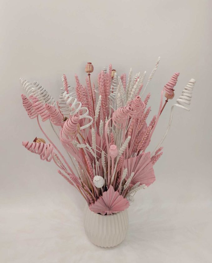 Arrangement Dried Flowers Pink & White
