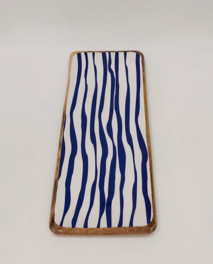Platter Mango Wood "Waves" 50 cm x 20 cm