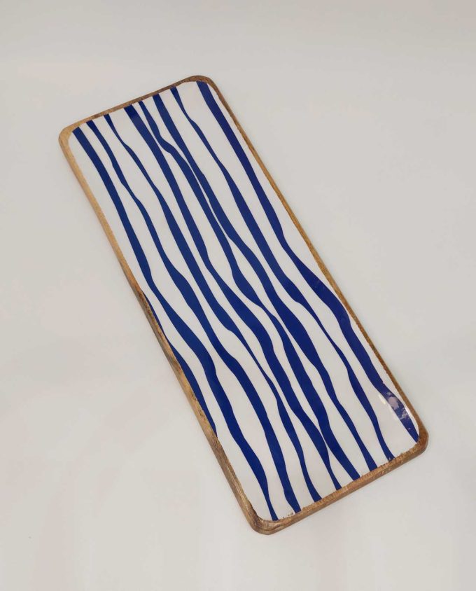 Platter Mango Wood "Waves" 50 cm x 20 cm