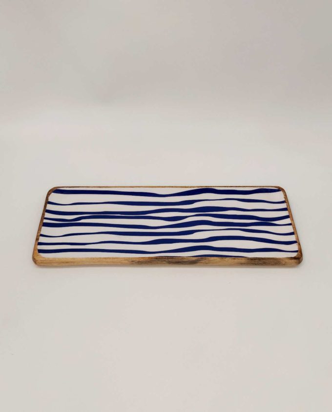 Platter Mango Wood "Waves" 50 cm x 20 cm