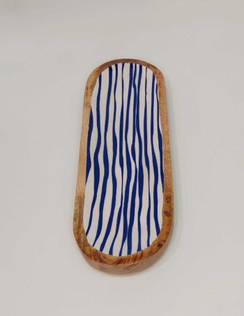 Platter Mango Wood "Waves" 38 cm x 13 cm