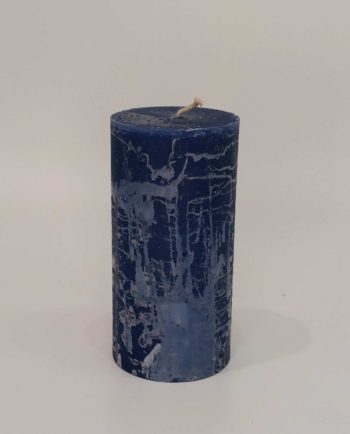 Candle Blue Pillar Aromatic Height 14 cm Diameter 7 cm