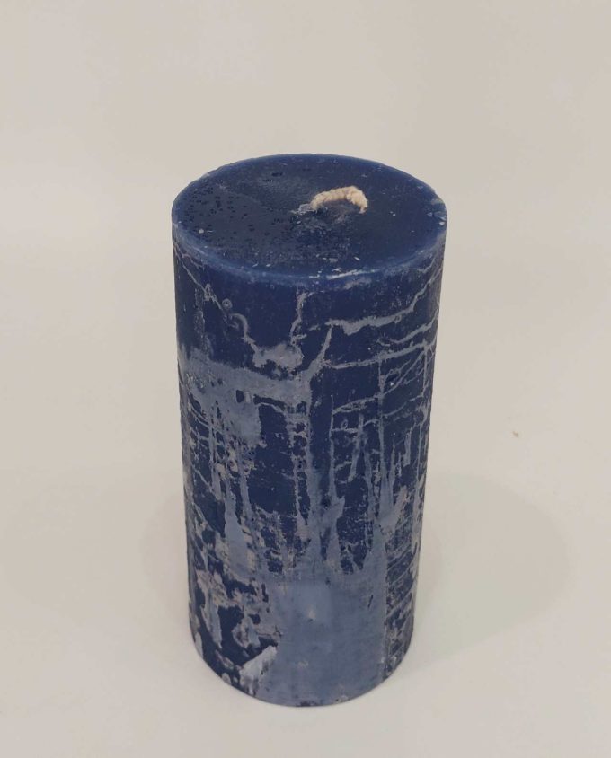 Candle Blue Pillar Aromatic Height 14 cm Diameter 7 cm