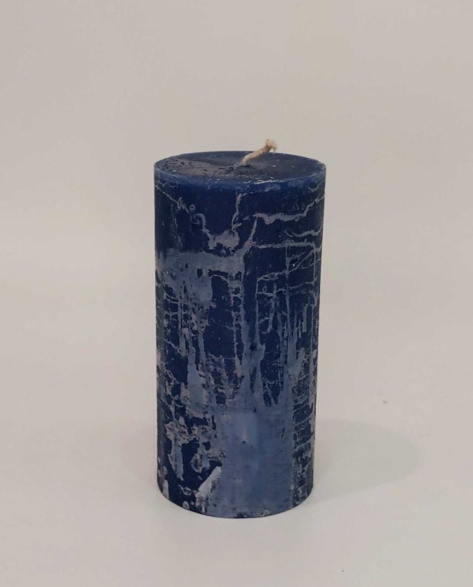 Candle Blue Pillar Aromatic Height 14 cm Diameter 7 cm