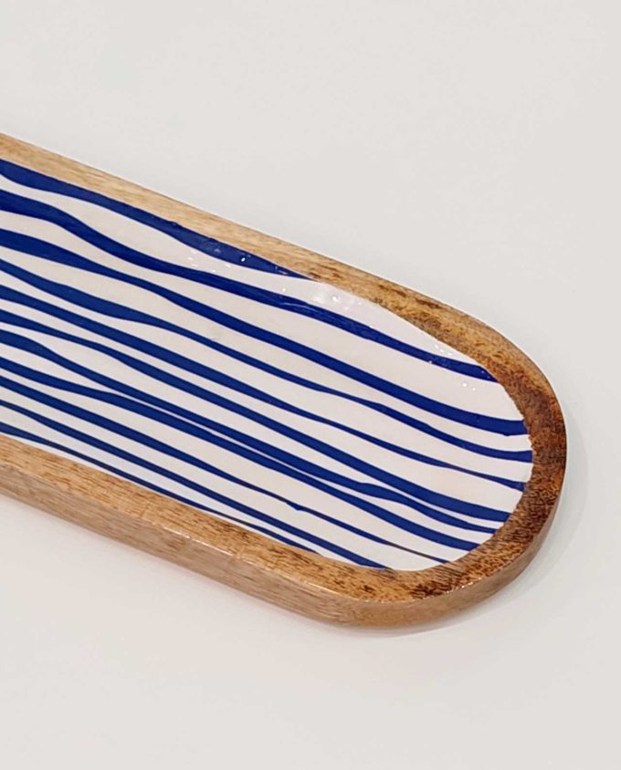 Platter Mango Wood "Waves" 38 cm x 13 cm