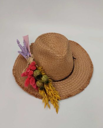 Hat Dried Flowers "Romantic"