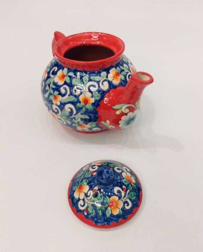 Teapot Ceramic Hand Painted Flowers