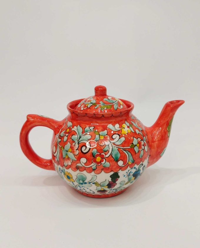 Teapot Ceramic Hand Painted Flowers