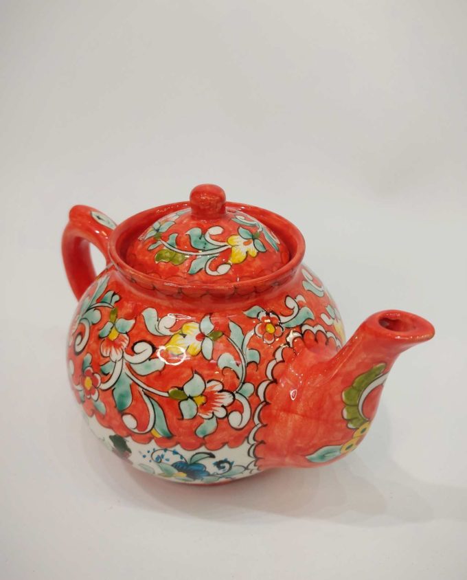 Teapot Ceramic Hand Painted Flowers