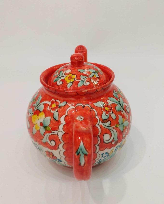 Teapot Ceramic Hand Painted Flowers