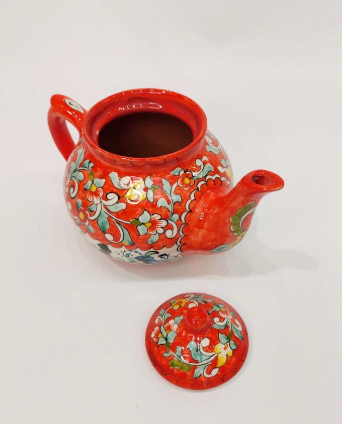 Teapot Ceramic Hand Painted Flowers