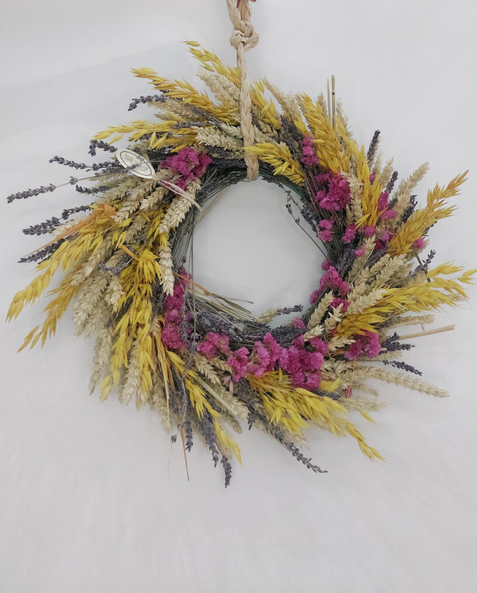 Wreath Dried Lavender, Yellow Oat & Wheat Diameter 45 cm