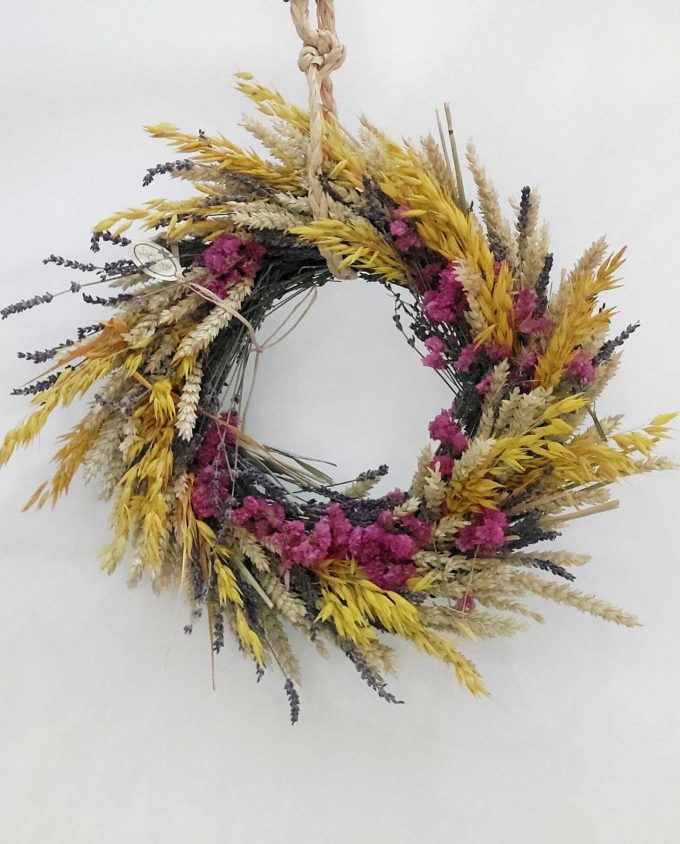 Wreath Dried Lavender, Yellow Oat & Wheat Diameter 45 cm